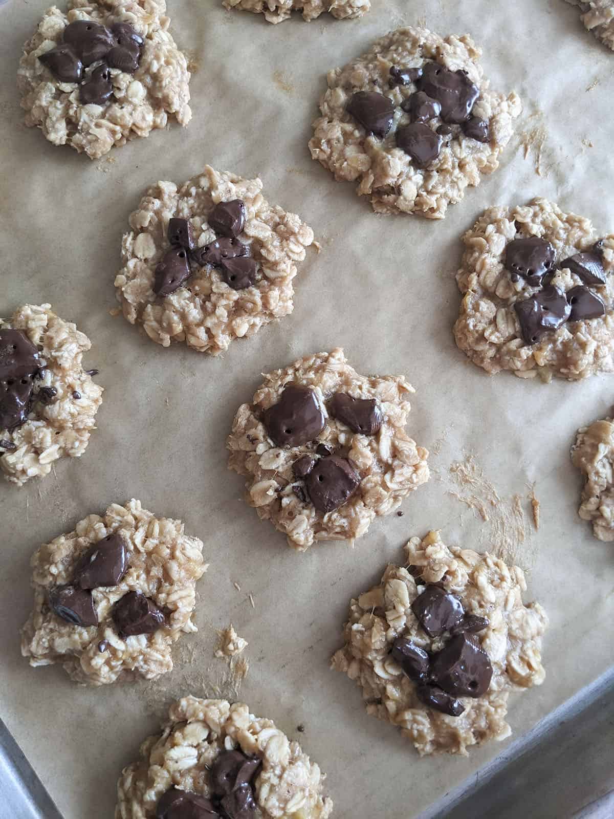 Banana oat cookies out of the oven.