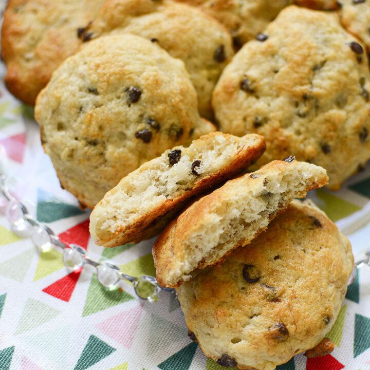 Muffin mix cookies on a plate.