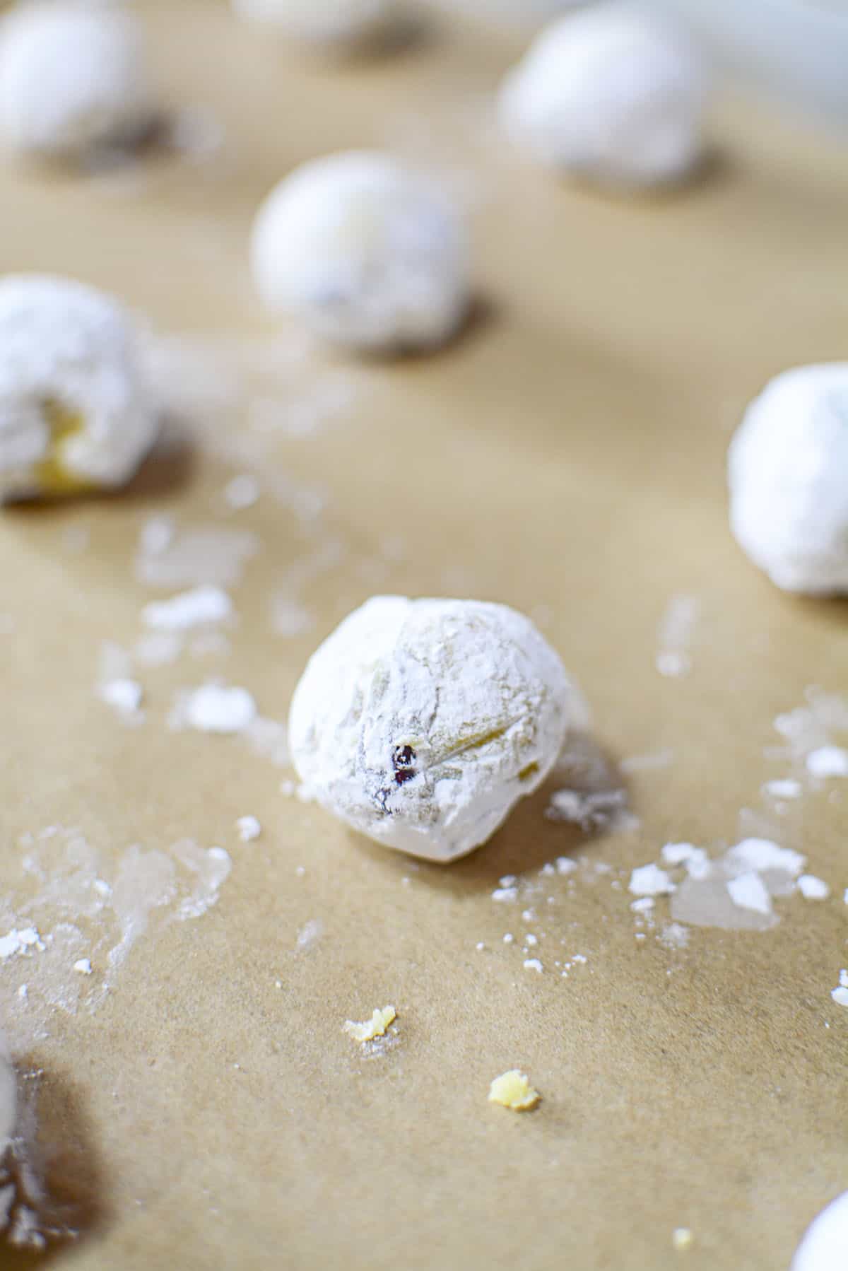 A cookie dough ball rolled in sugar.