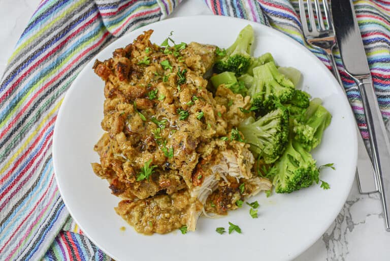 4 Ingredient Slow Cooker Chicken with Stuffing