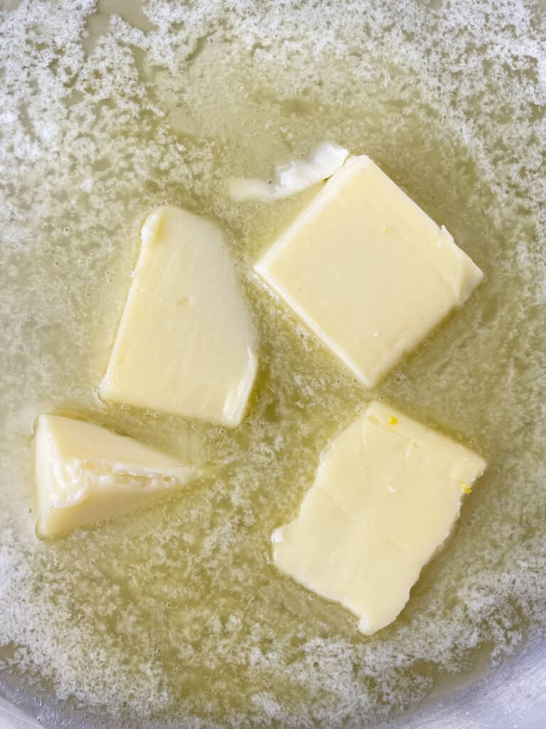 Melting the butter.