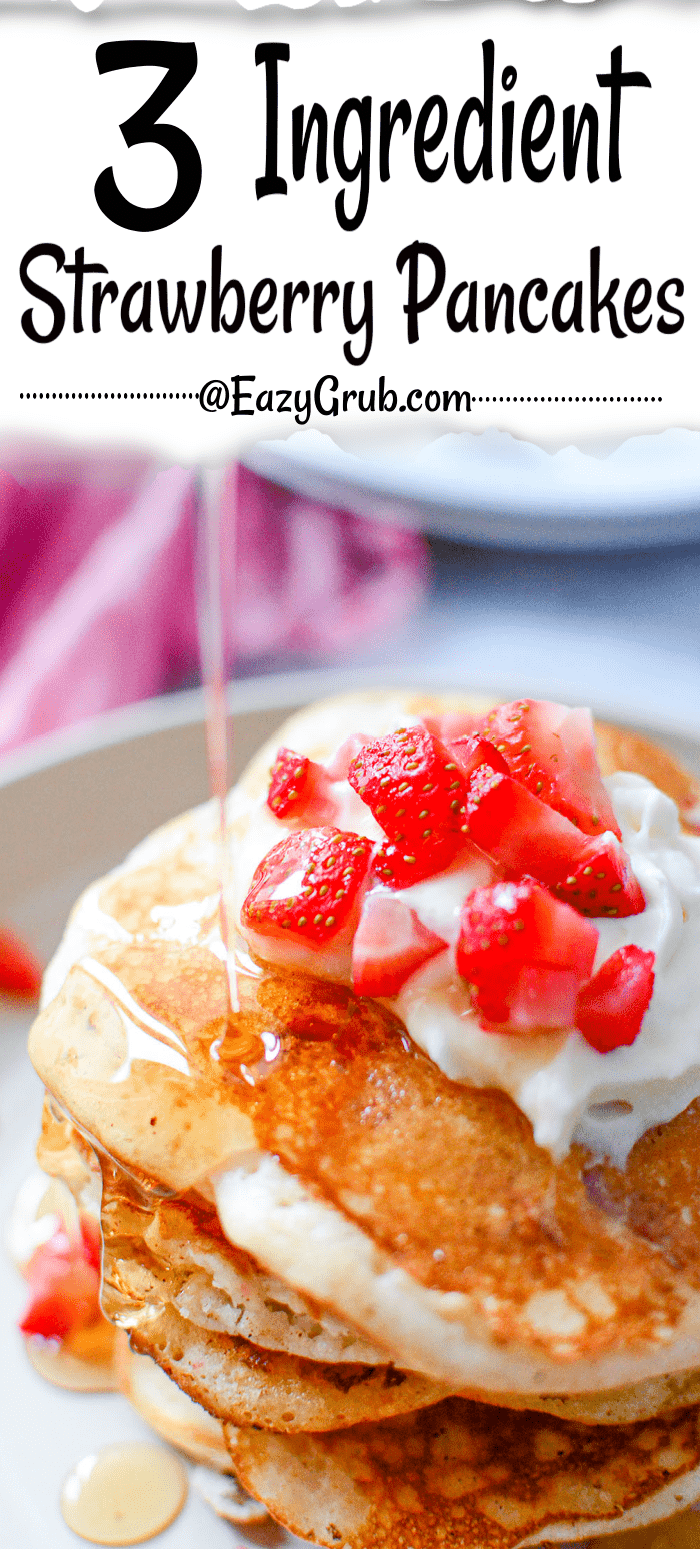 3 Ingredient Strawberry Pancakes Pin
