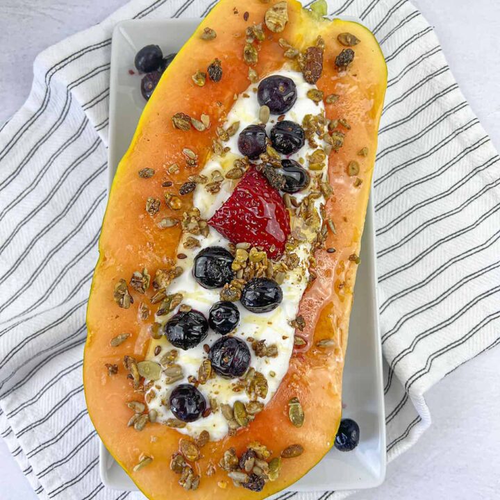 3 ingredient papaya bowl square image.