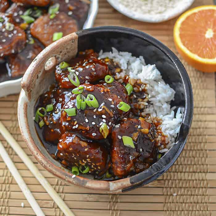 4 Ingredient Orange Chicken Square image.