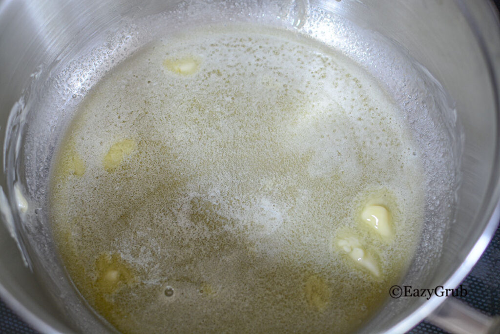 Butter melted in a pot.