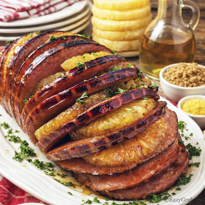 Glazed pineapple boneless ham Eazygrub square image.