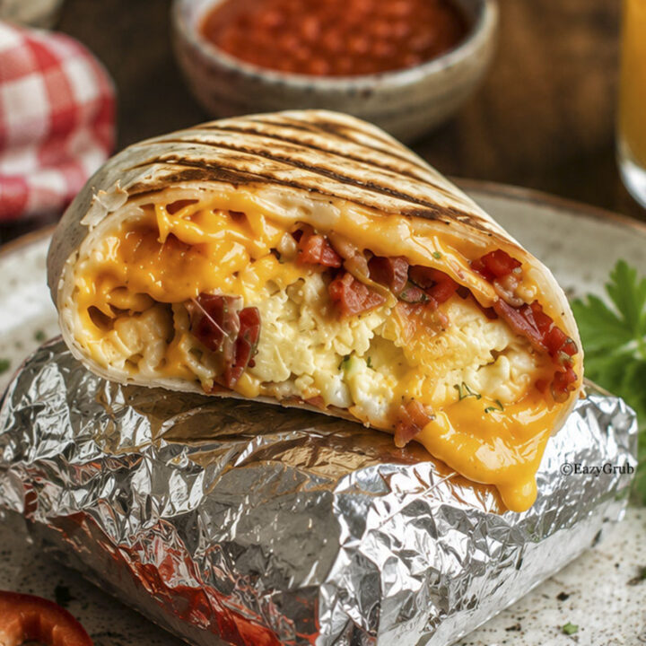 Cheesy Bacon and Egg Burrito Recipe